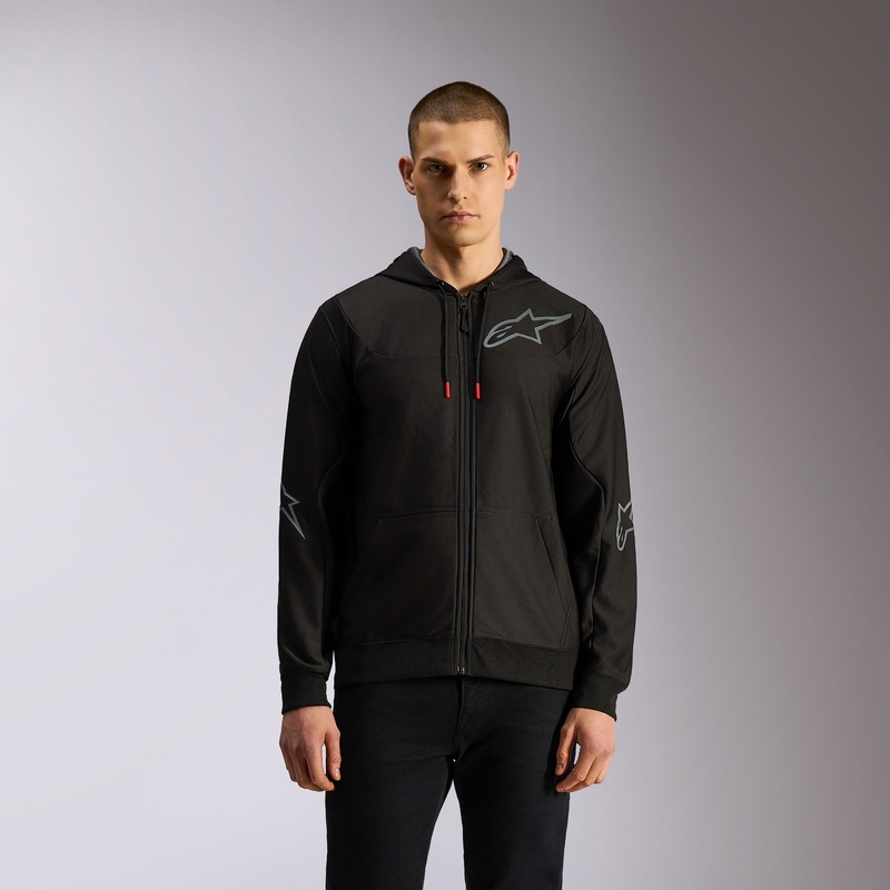 Sudadera con capucha Alpinestars Sessions 3 negra-gris