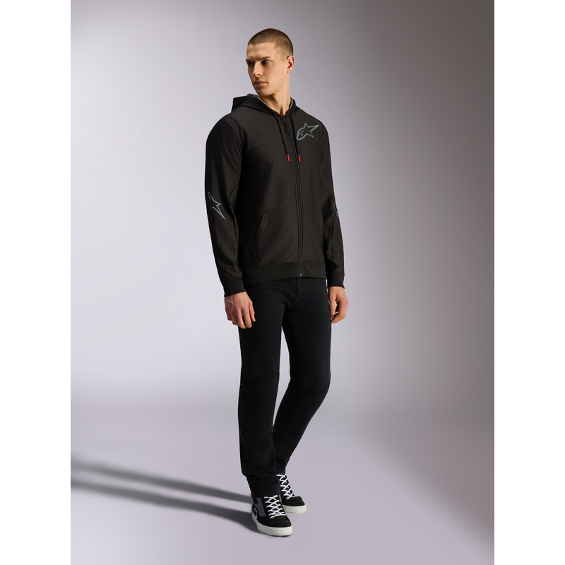 Sudadera con capucha Alpinestars Sessions 3 negra-gris
