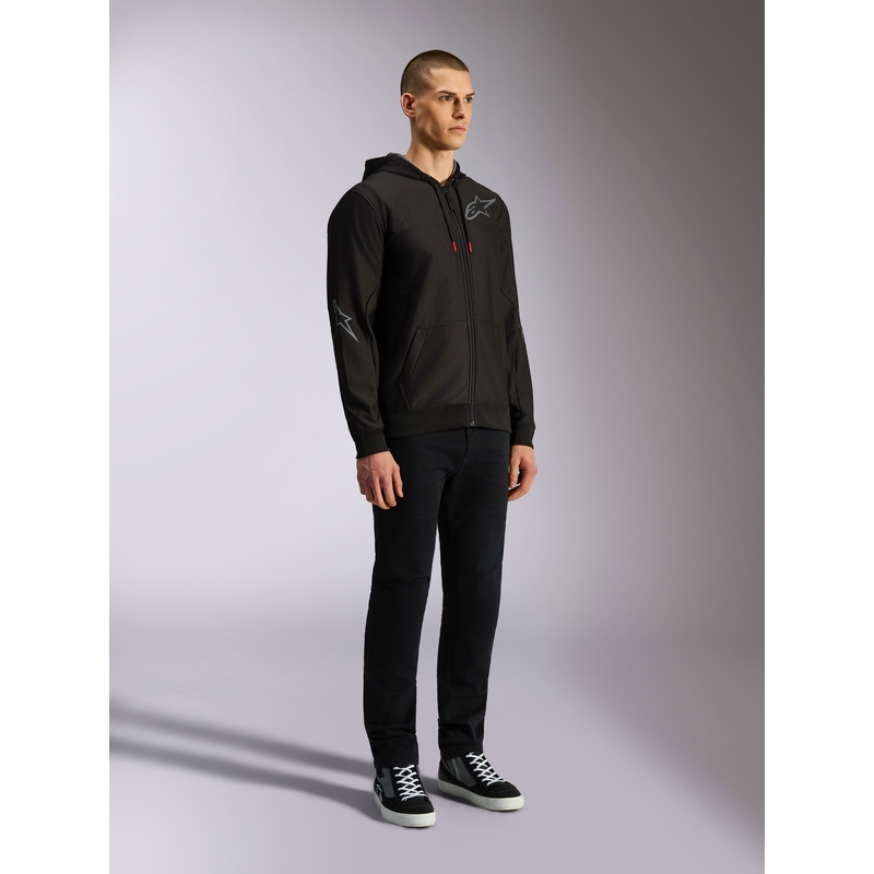 Sudadera con capucha Alpinestars Sessions 3 negra-gris