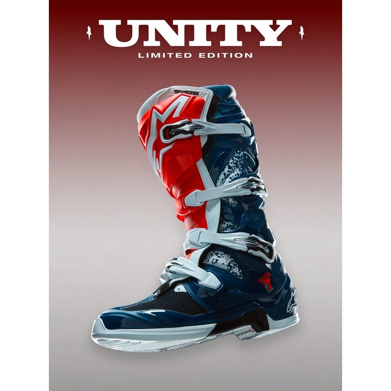 Botas de motocross Alpinestars TECH 7 UNITY rojo-blanco-azul