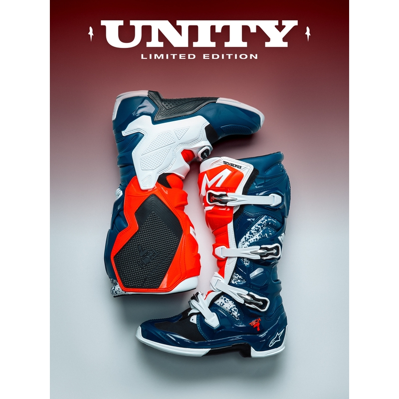 Botas de motocross Alpinestars TECH 7 UNITY rojo-blanco-azul