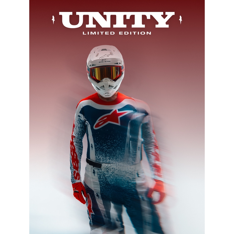 Pantalones de motocross Alpinestars Techstar Edición Limitada Unity Rojo-Blanco-Azul