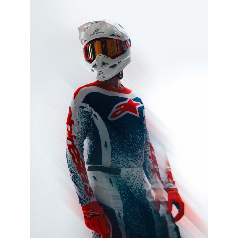 Pantalones de motocross Alpinestars Techstar Edición Limitada Unity Rojo-Blanco-Azul