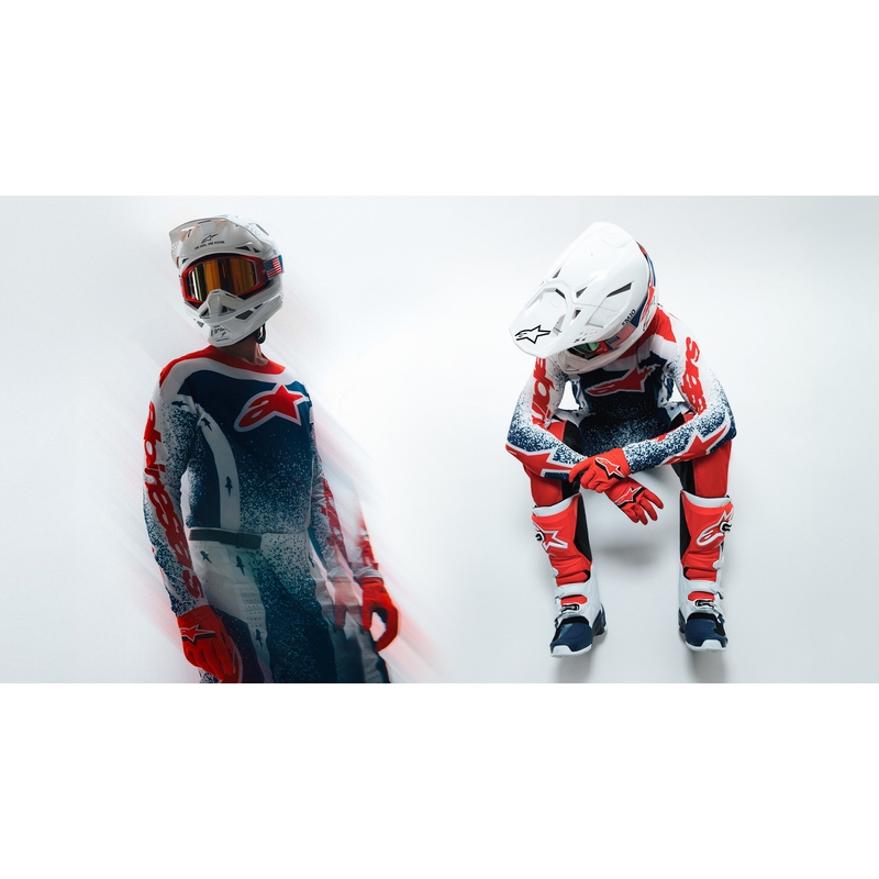 Pantalones de motocross Alpinestars Techstar Edición Limitada Unity Rojo-Blanco-Azul