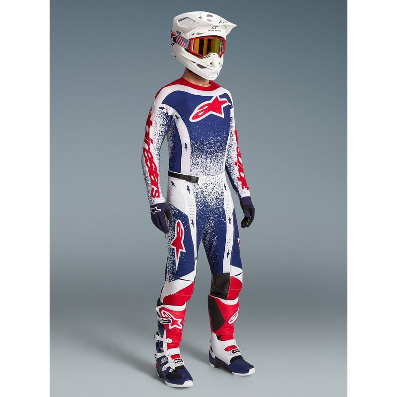 Pantalones de motocross Alpinestars Techstar Edición Limitada Unity Rojo-Blanco-Azul