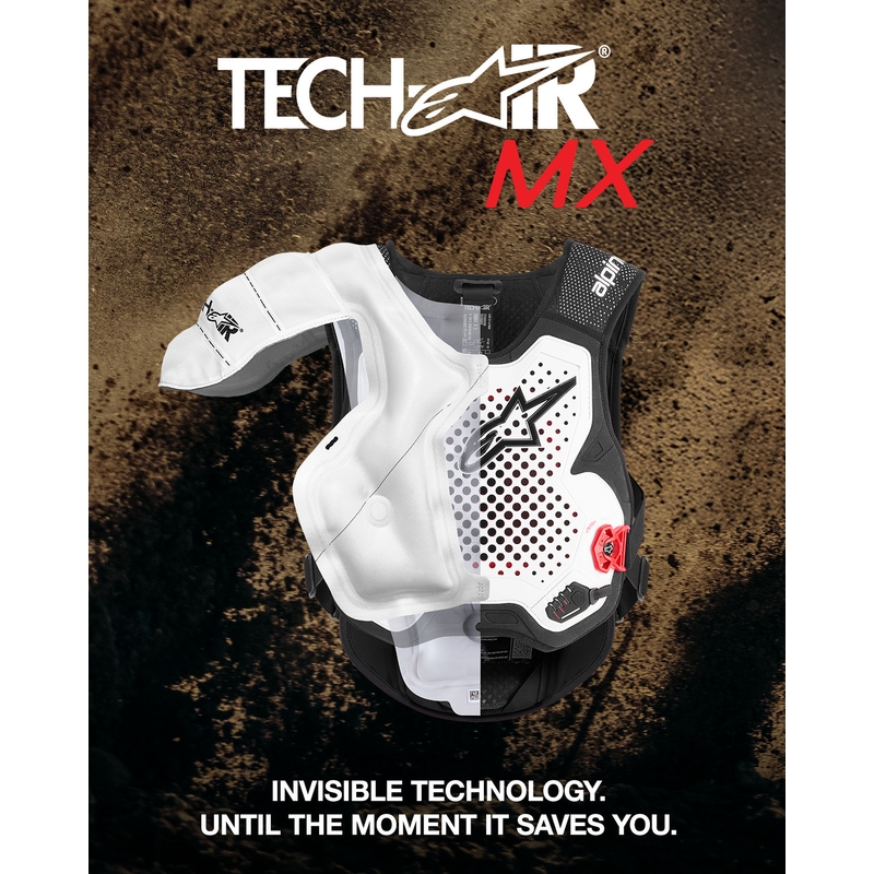 Chaleco con airbag Alpinestars TECH-AIR®MX Plasma System blanco-negro-rojo