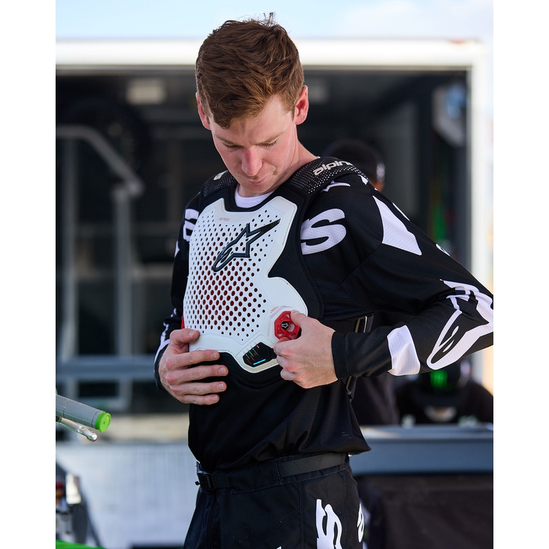 Chaleco con airbag Alpinestars TECH-AIR®MX Plasma System blanco-negro-rojo