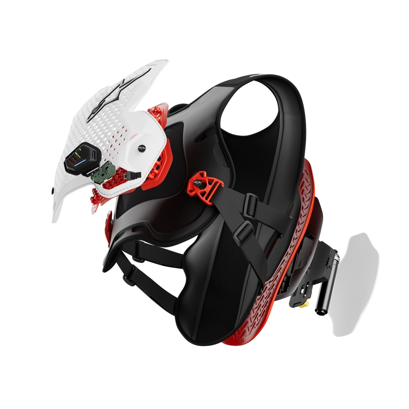 Chaleco con airbag Alpinestars TECH-AIR®MX Plasma System blanco-negro-rojo
