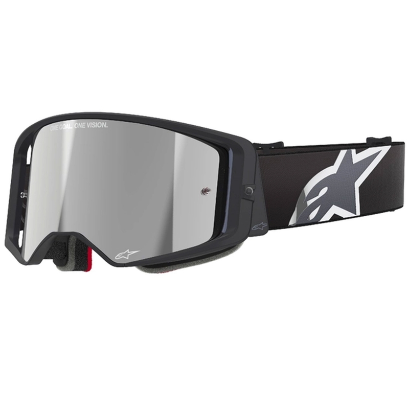 Gafas de motocross Alpinestars Supertech Corp negras y grises con lente plateada