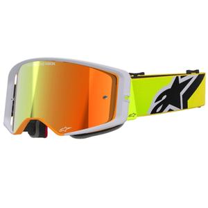 Gafas de motocross Alpinestars Supertech Corp amarillo fluo-gris con lente roja espejada