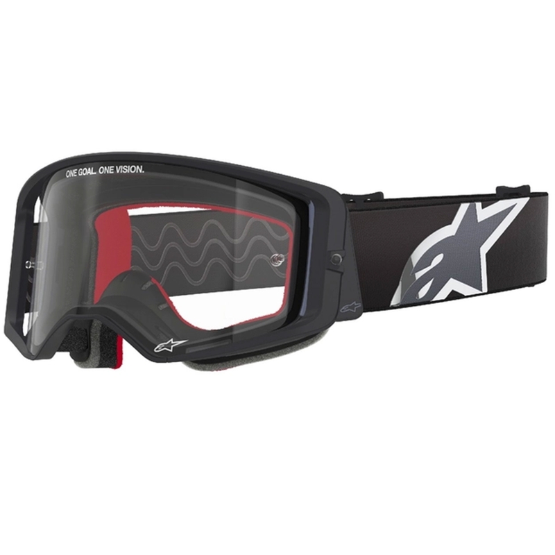 Gafas de motocross Alpinestars Supertech Corp negras y grises con lente transparente