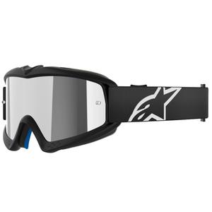 Gafas de motocross para niños Alpinestars Vision Youth Corp negras con lentes plateadas espejadas