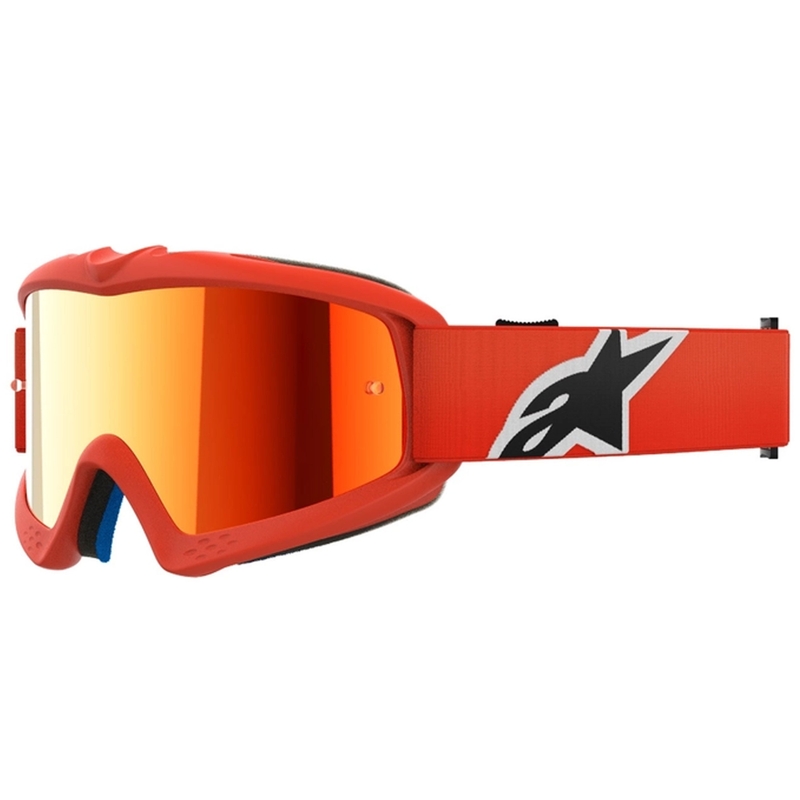 Gafas de motocross para niños Alpinestars Vision Youth Corp naranja con lente roja espejada