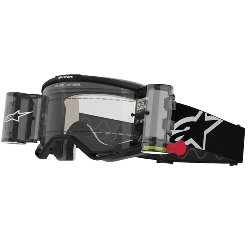Gafas de motocross Alpinestars Vision 5 Corp ROLL-OFF Wide Vision negras con lente transparente