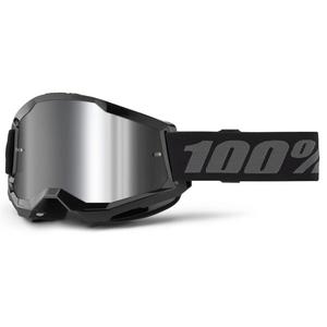 Gafas motocross 100% STRATA 2 Nuevo negro (plexi plateado)