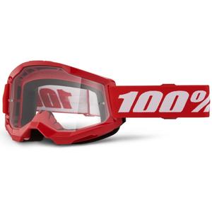 Gafas de Motocross 100% STRATA 2 New Rojo (plexiglás transparente)