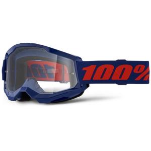 Gafas motocross 100% STRATA 2 Nuevo azul oscuro (plexi transparente)