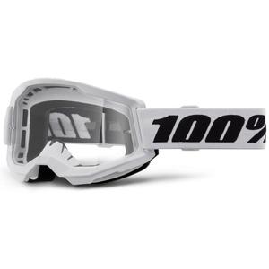 Gafas motocross 100% STRATA 2 Nuevo blanco (plexi transparente)