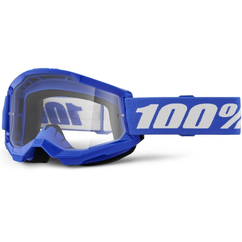 Gafas de Motocross 100% STRATA 2 New Azul (plexiglás transparente)