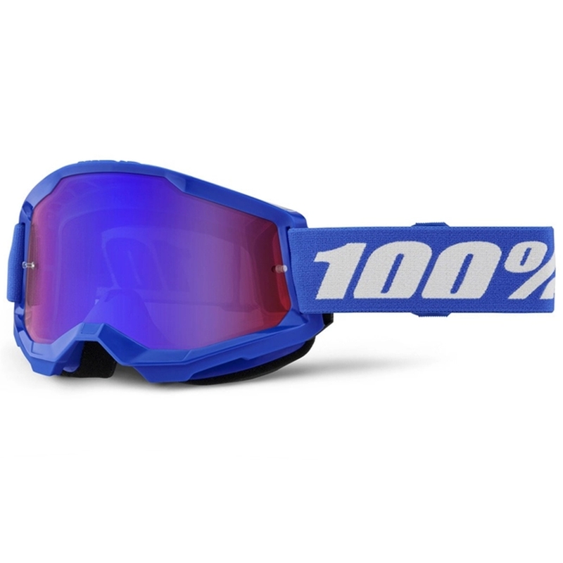 Gafas de motocross 100% STRATA 2 New azul (plexiglás rojo-azul)