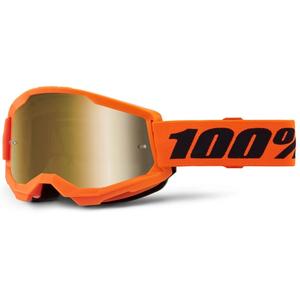 Gafas motocross 100% STRATA 2 Nuevo naranja (plexi dorado)