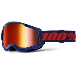 Gafas motocross 100% STRATA 2 Nuevo azul (plexi rojo)