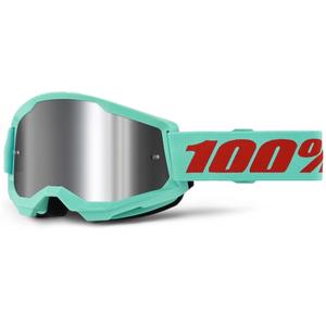 Gafas motocross 100% STRATA 2 New Maupiti verde (plexi plateado)