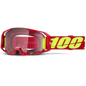 Gafas de motocross 100% ARmatic rojo con plexiglás transparente