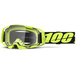 Gafas de motocross 100% ARmatic Amarillo Neón con plexiglás transparente