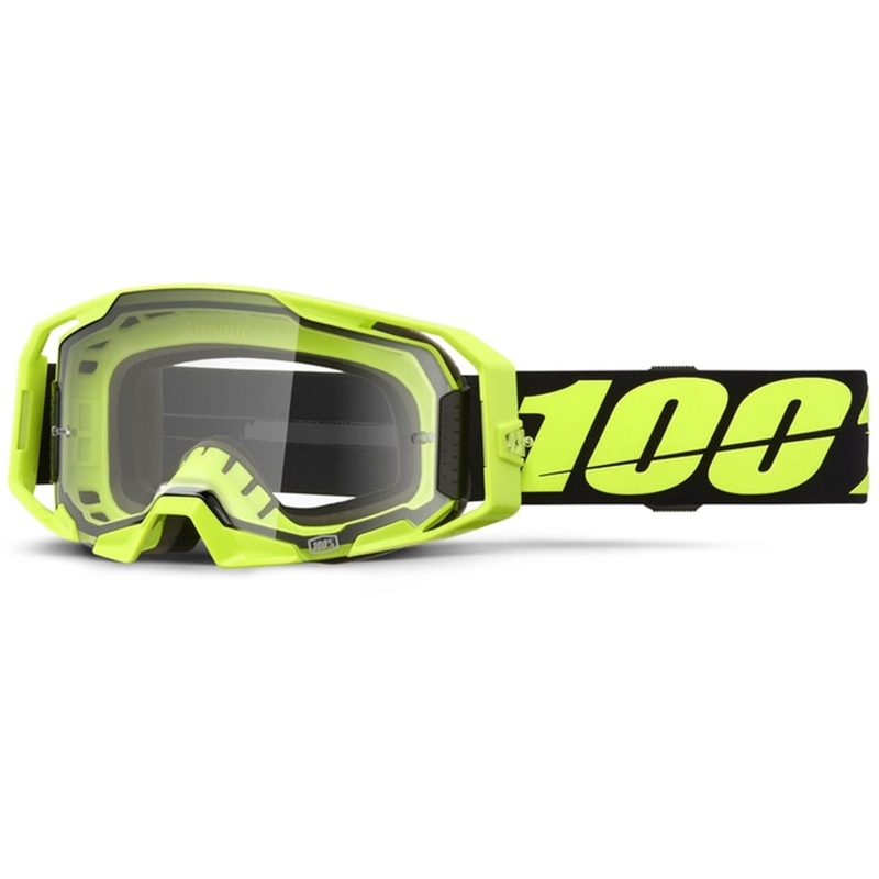 Gafas de motocross 100% ARmatic Amarillo Neón con plexiglás transparente