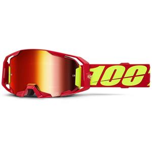 Gafas de motocross 100% ARmatic rojo con plexiglás rojo