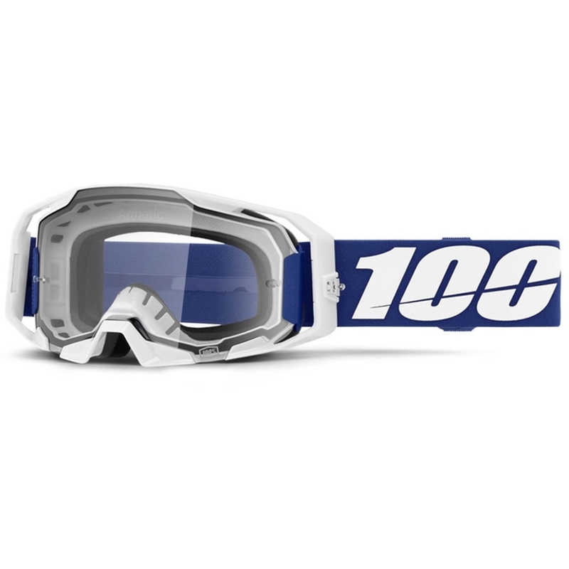 Gafas de motocross 100% ARmatic azul con plexi transparente