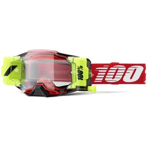 Gafas motocross 100% - USA Armega Forecast rojo (cristal transparente)