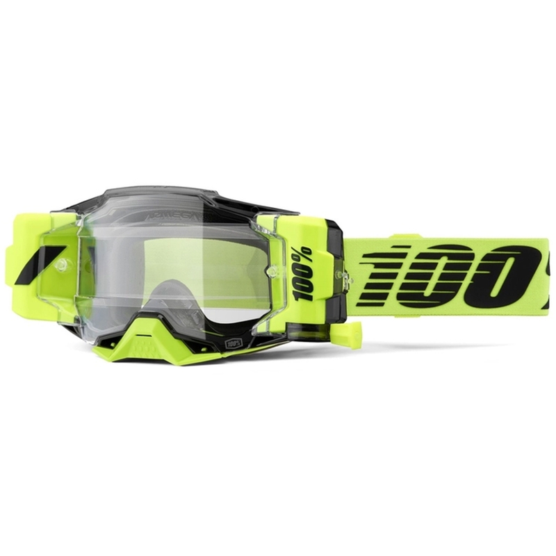 Gafas motocross 100% - USA Armega Forecast verde fluo (cristal transparente)