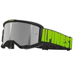 Gafas de motocross Alpinestars Vision 5 Hollow gris-amarillo fluo con plexi plateado espejado