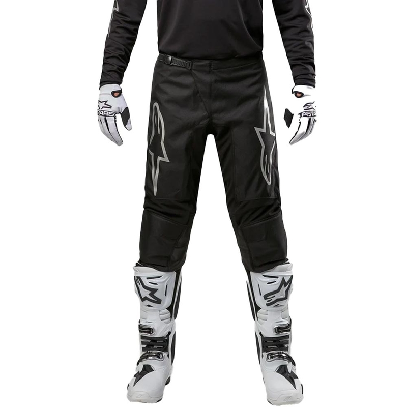Pantalones de motocross Alpinestars Fluid Graphite negro-plata