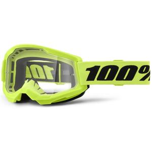 Gafas de motocross para niños 100% STRATA 2 amarillo neón plexi transparente
