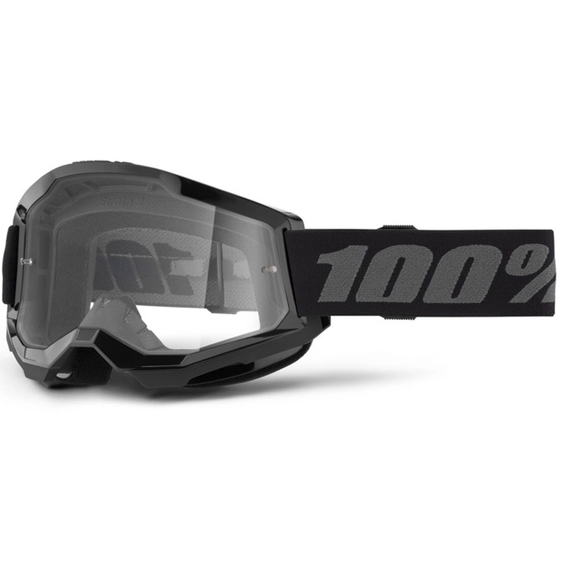 Gafas de motocross para niños 100% STRATA 2 plexi negro transparente
