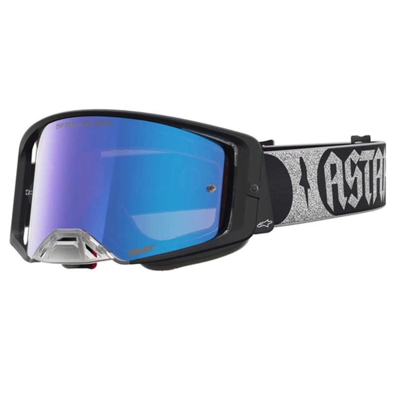 Gafas de motocross Alpinestars Supertech Atrox, color negro y plata.