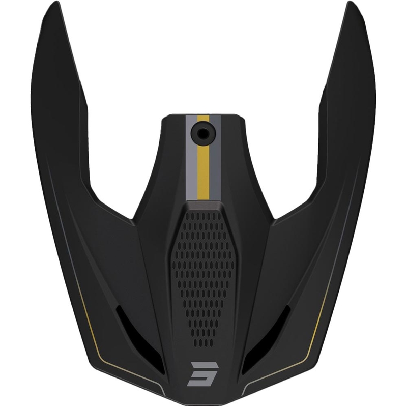 Visera para cascos Shot Furious, color negro mate y dorado.