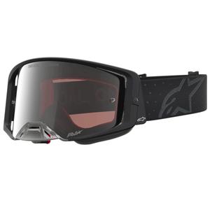 Gafas de motocross Alpinestars Supertech Cloak negras con plexiglás plateado espejado