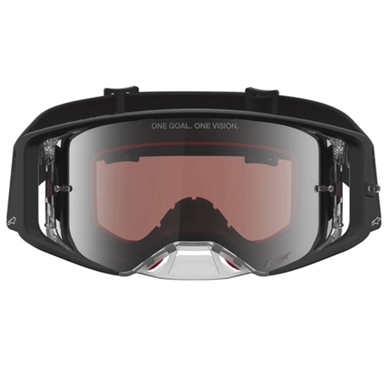 Gafas de motocross Alpinestars Supertech Cloak negras con plexiglás plateado espejado