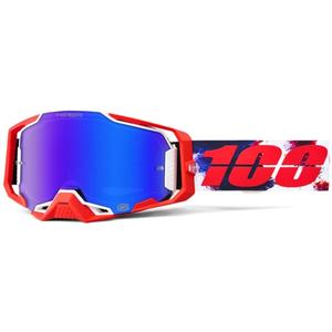 Gafas de motocross 100% ARMEGA Morpho con plexiglás HIPER azul