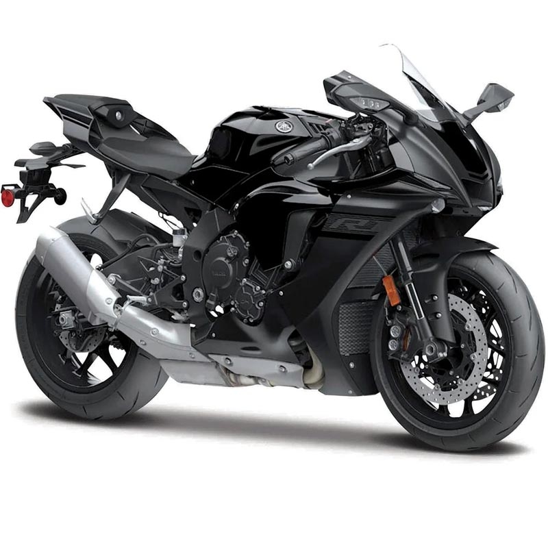 Maisto Yamaha YZF-R1, modelo de motocicleta a escala 1:12, color negro.