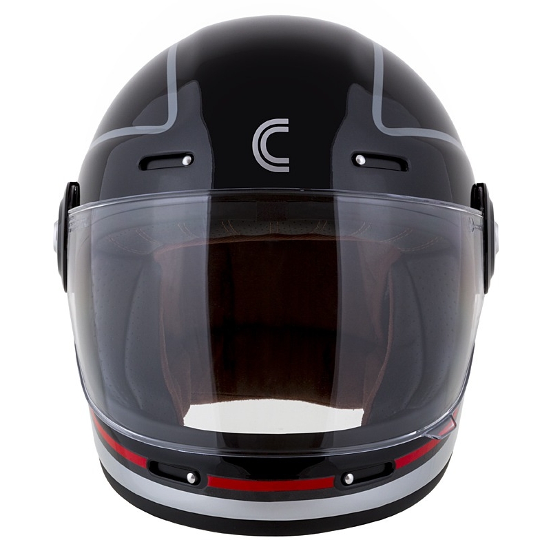 Casco integral de motocicleta Cassida Fibre Jawa Sport negro-plata-rojo 2 - II. calidad