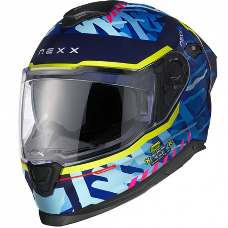 Casco integral de moto Nexx Y.100R Urbangram azul oscuro liquidación - II. calidad