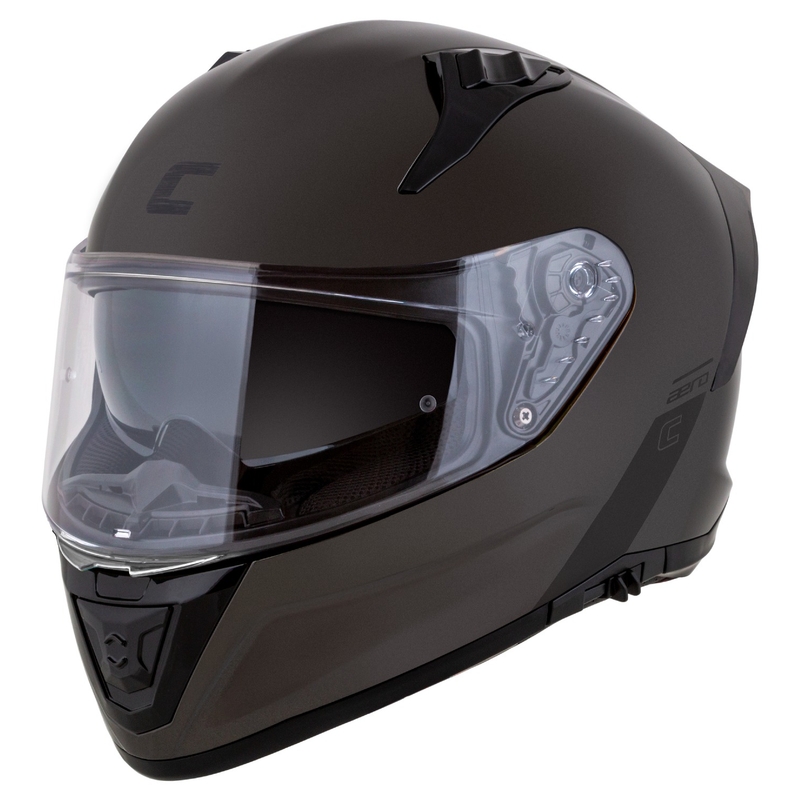 Casco integral para motocicleta Cassida Aero Super Mono, color negro brillante cromado. - II. calidad