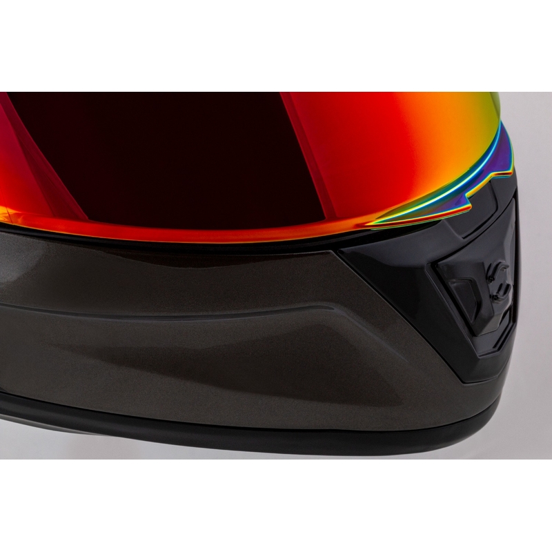 Casco integral para motocicleta Cassida Aero Super Mono, color negro brillante cromado. - II. calidad