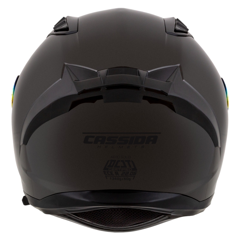 Casco integral para motocicleta Cassida Aero Super Mono, color negro brillante cromado. - II. calidad