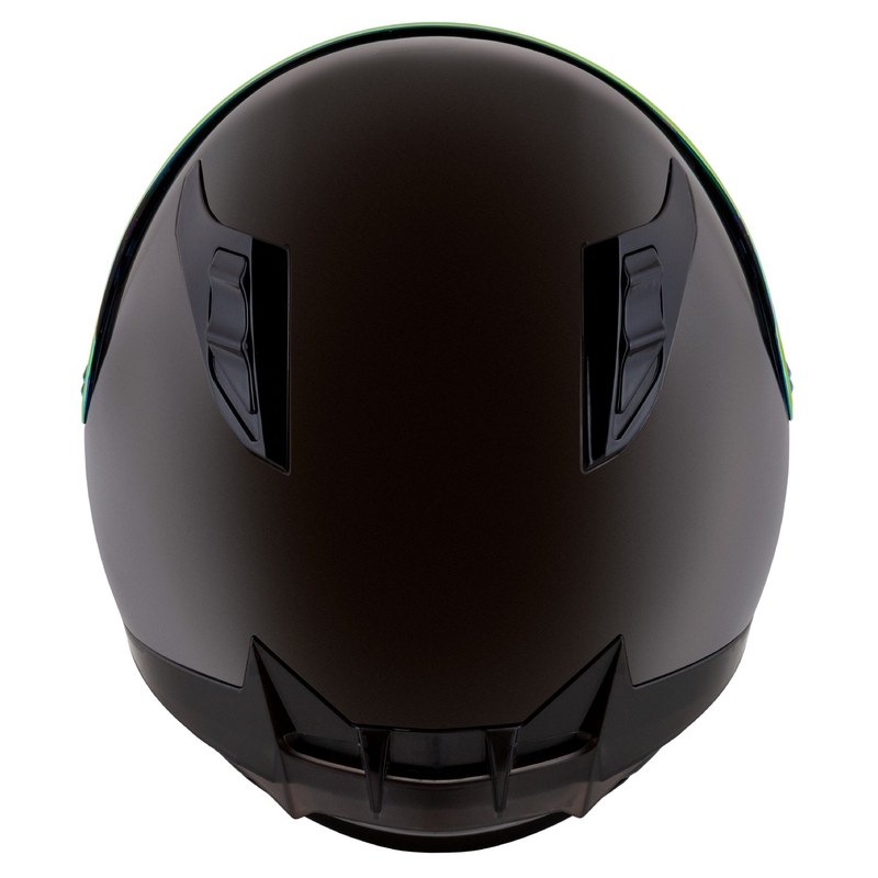 Casco integral para motocicleta Cassida Aero Super Mono, color negro brillante cromado. - II. calidad